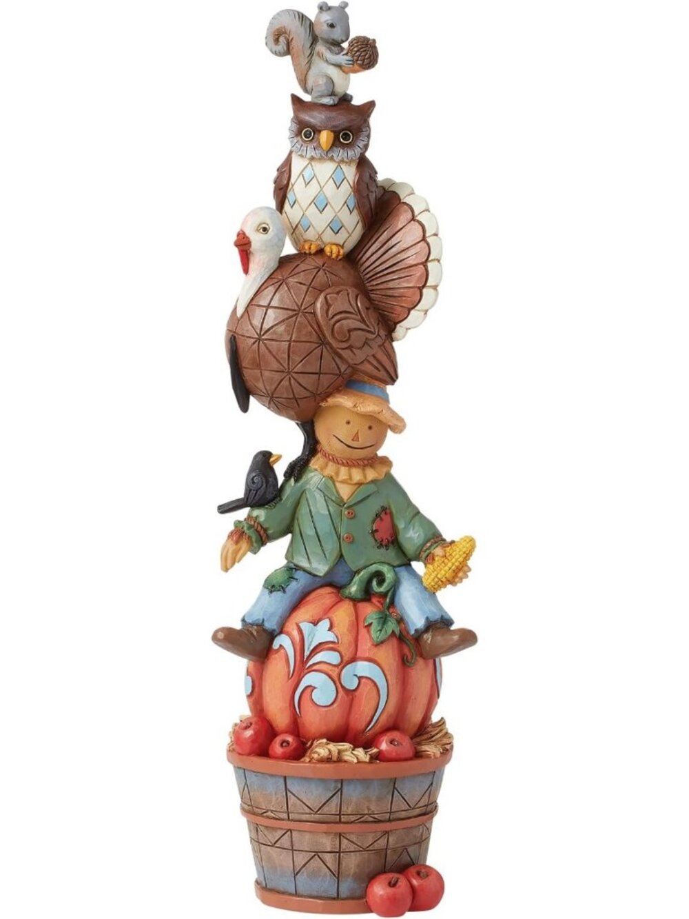 Thanksgiving Harvest Critters Stacked Figurine - 11.22 Inch Multicolor Decor